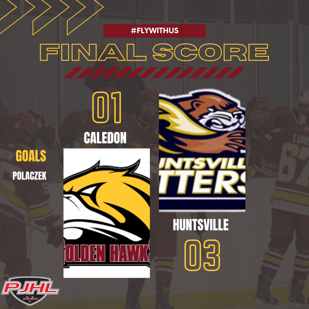 🏒 FINAL SCORE 🏒

Otters steal it late in third

Golden Hawks Goals Scored
🚨 Patrick Polaczek 

Shots On Goal
CAL: 14
HUN: 35

#FlyWithUs🦅