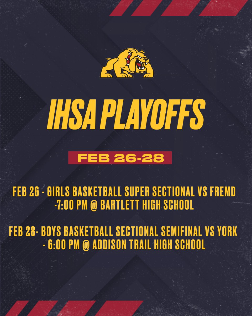 Big playoff games for boys and girls basketball this week! Use the links below to purchase tickets in advance. Girls Super Sectional : gofan.co/event/1394876 Boys Sectional Semi-Final: gofan.co/app/school/IL1…