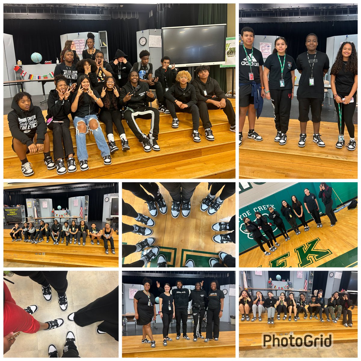Coach23Harvey's tweet image. In honor of #BHM, Today we did a thing at @MCJHGators ! We had our very first #PandaDay! Kids and Staffulty members dressed to impress!