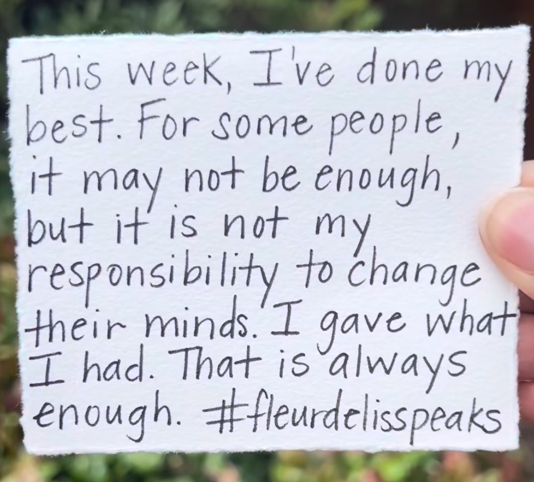 Happy Friday. Take some time for you this weekend. You are enough & you have done your best. ValueYou. You got this💚🩷DisconnectGiveYourselfGrace