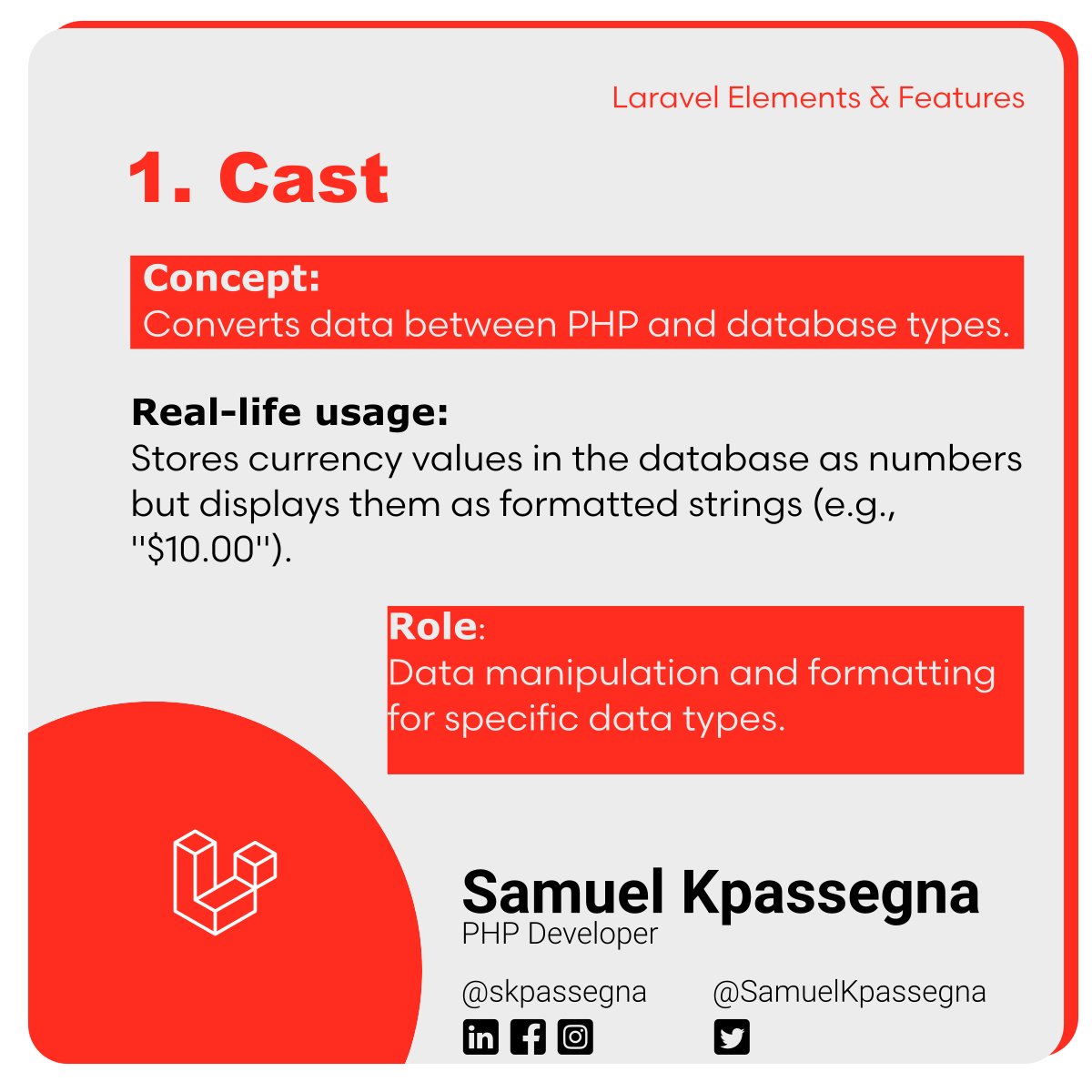 skpassegna's tweet image. I've put together some comprehensive explanations about various elements and features, aiming to support and empower @laravelphp developers worldwide. Dive deep into the world of Laravel with insights and clarity! #laravel #laraveldevelopers #webdeveloper #phpdeveloper