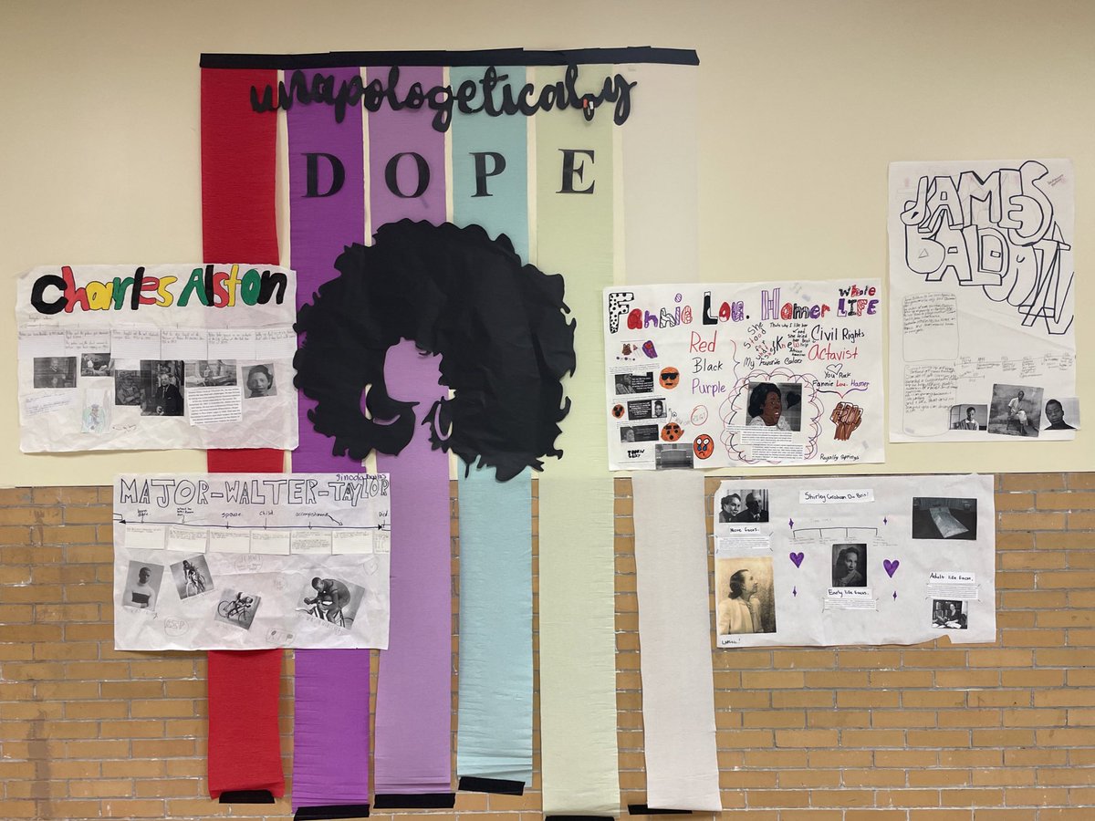 MrsCableReads's tweet image. Just showcasing a few of my scholar’s final products for their Black History month projects. My students are amazing. 💙💛