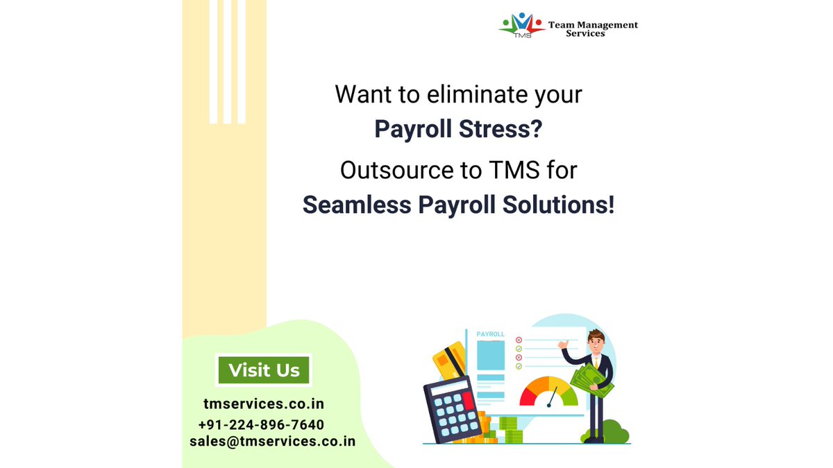 Relax and let #TMS handle your #payroll needs. Trust us, you're in good hands!

tmservices.co.in | sales@tmservices.co.in | +91-224-896-7640

#HRmodeON #hr #hrservices #hroutsourcing #hrsolutions #mumbai #saturday #payrollsolutions #efficieny #payrolloutsourcing #outsource