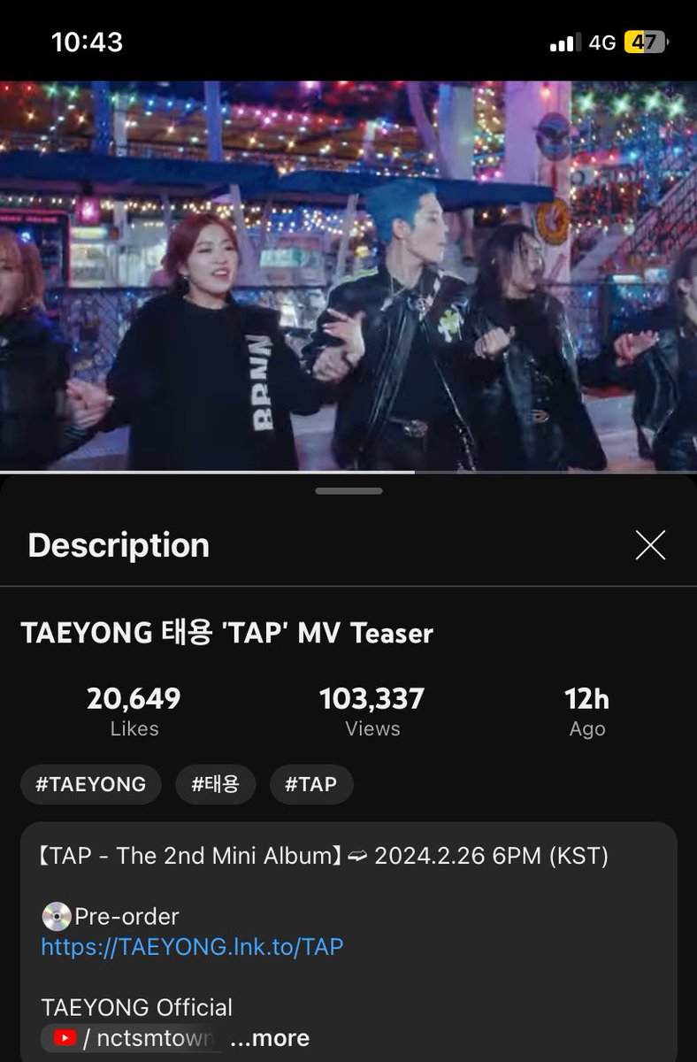 ✷ streaming party for 'TAP' mv teaser on youtube ✷

don't break the ⛓️
🔗 youtu.be/ntb0BBhDUgU?si…

tags: @jaeyongshpth @tyrubyrose @yeyenook4 
(ขออนุญาตแท็กนะคับ🙇🏻‍♀️💖)

D-2 UNTIL TAP
#TY_TAP_MVTeaser
#TAEYONG_TAP