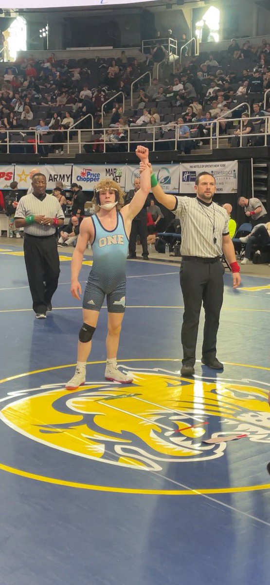 cnramswrestling's tweet photo. @CHSNAthletics Dylan LaRocco capped off an amazing season by going 2-2 at the state tournament to finish the season at 44-4. He achieved a milestone with his second win giving him 100 career wins in just 3 seasons as his freshman year was cancelled due to COVID. Way to go! https://t.co/mPJyLq2DkD