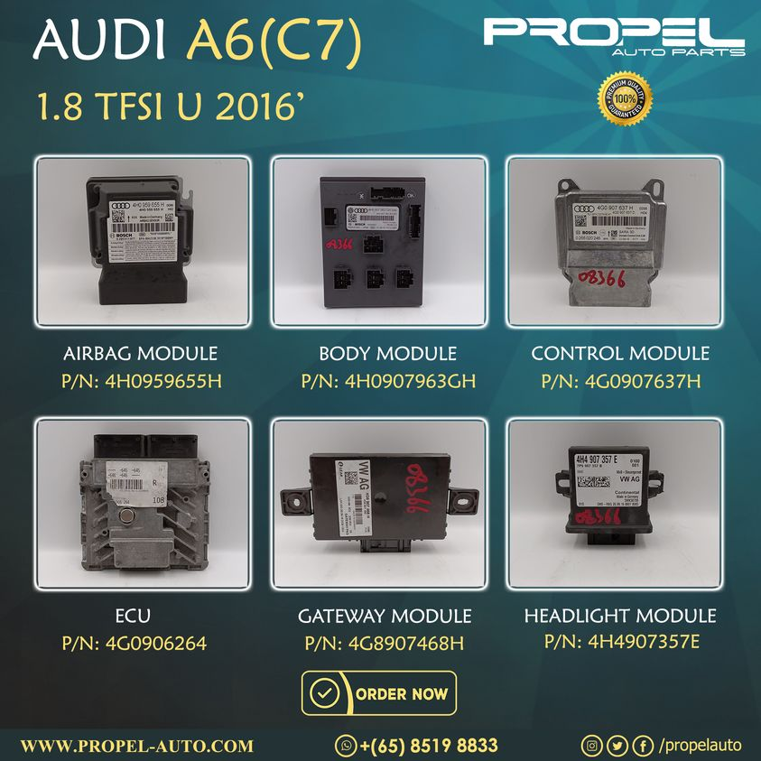propelauto's tweet photo. Audi A6 C7 1.8TFSI 2016' Electrical Control Modules / ECU available #ForSale
Shop Genuine Spares for your car at #PropelAutoParts #SG
#TrustedSeller #ReusewithQuality #QualityPartsonly #ScrapCars #PreOwnedcarparts #ReconParts #Audi #A6 #AudiWorkshops #A6RepairPArts #A6Modules https://t.co/Mj0Efq2TtL