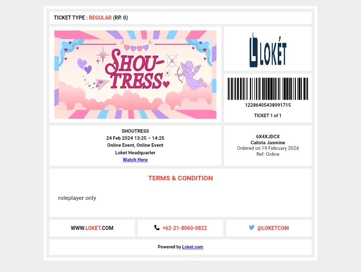 SHOUTRESS TICKET tweet media
