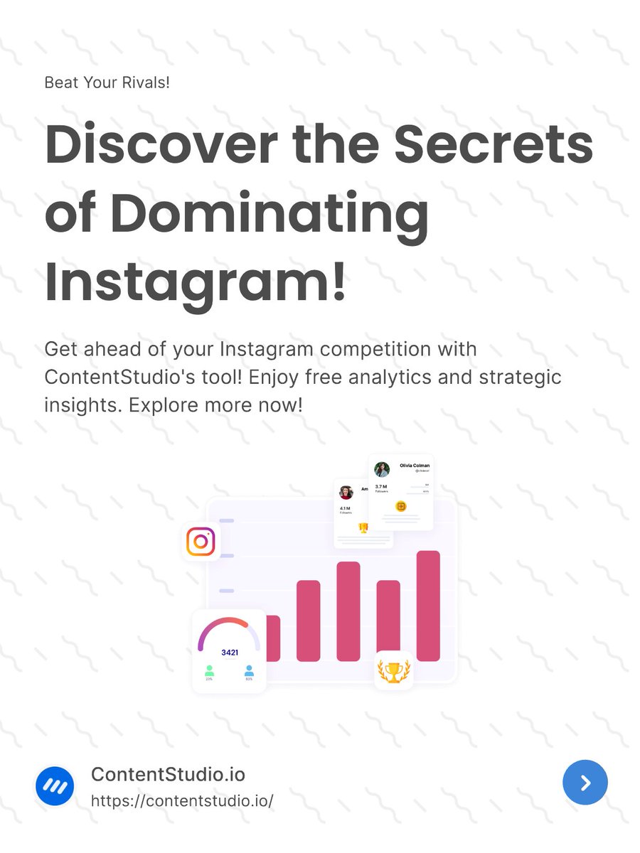 ContentStudioio's tweet image. Is your Instagram strategy hitting its mark? 💭

Dive into how ContentStudio's Instagram Competitor Analytics tool unveils hidden strategies, covert stats, and influential benchmarks that set your competitors ahead. 🤩

 #InstagramStrategy #ContentStudio #CompetitorAnalyticsTool