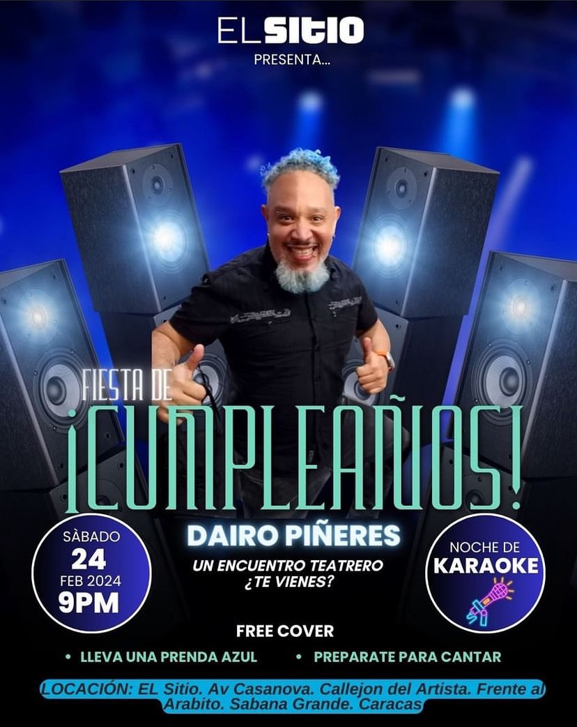 ¡MAÑANA SIGUE LA FIESTA!

Acompáñanos a celebrar el cumpleaños de <a href="/Dairos/">Dairo</a> en El Sitio, trae tu canción preferida para el karaoke y festeja con nosotros.

(No olvides tu prenda azul 👀💙🩵)