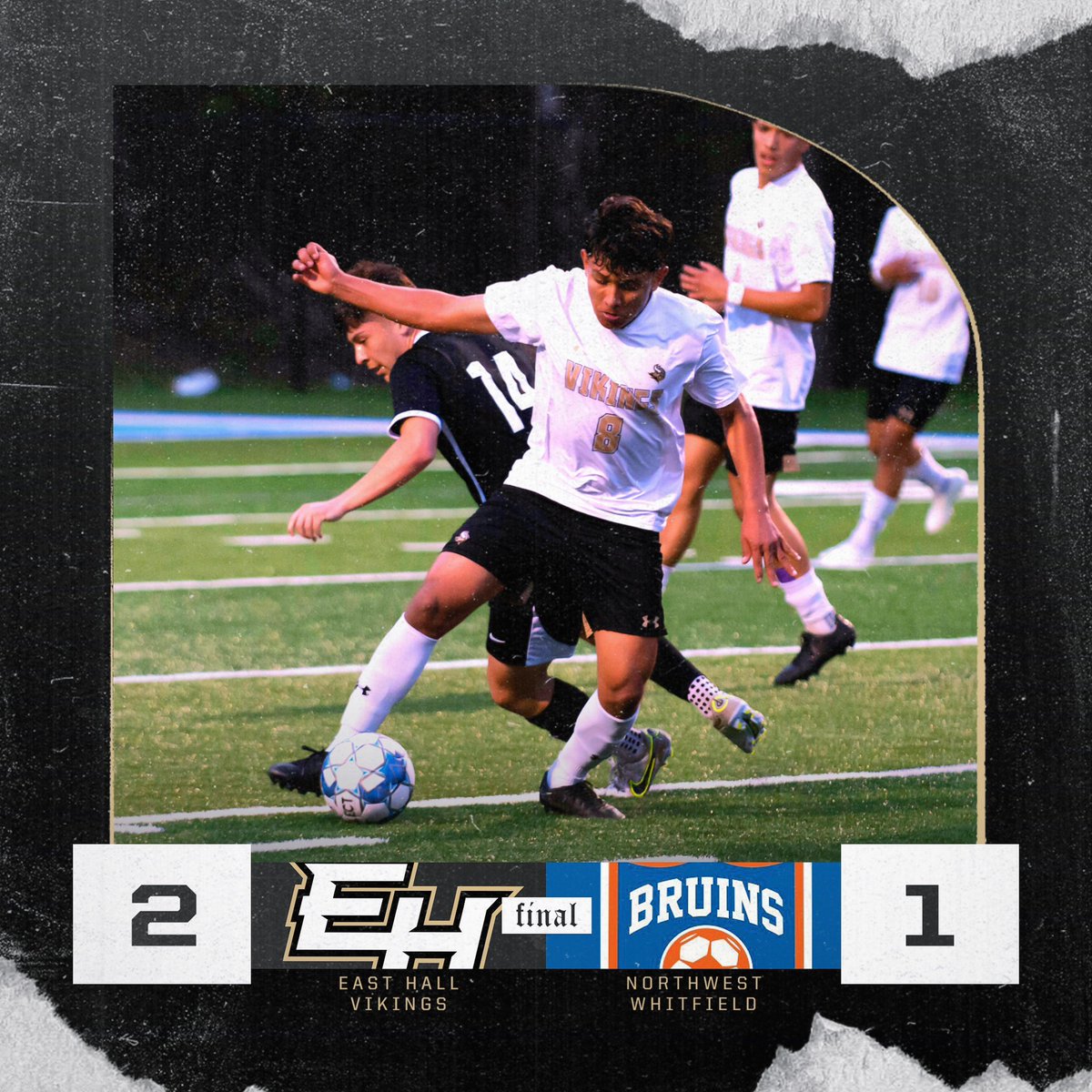 East Hall takes down Northwest Whitfield 2-1 in a big non-region matchup tonight! Jairo Aldaco and Jonathan Torres bother scored and Ainor Romero Turcios provided and assist. We travel to Madison County on Tuesday to continue region play. Go Vikings!