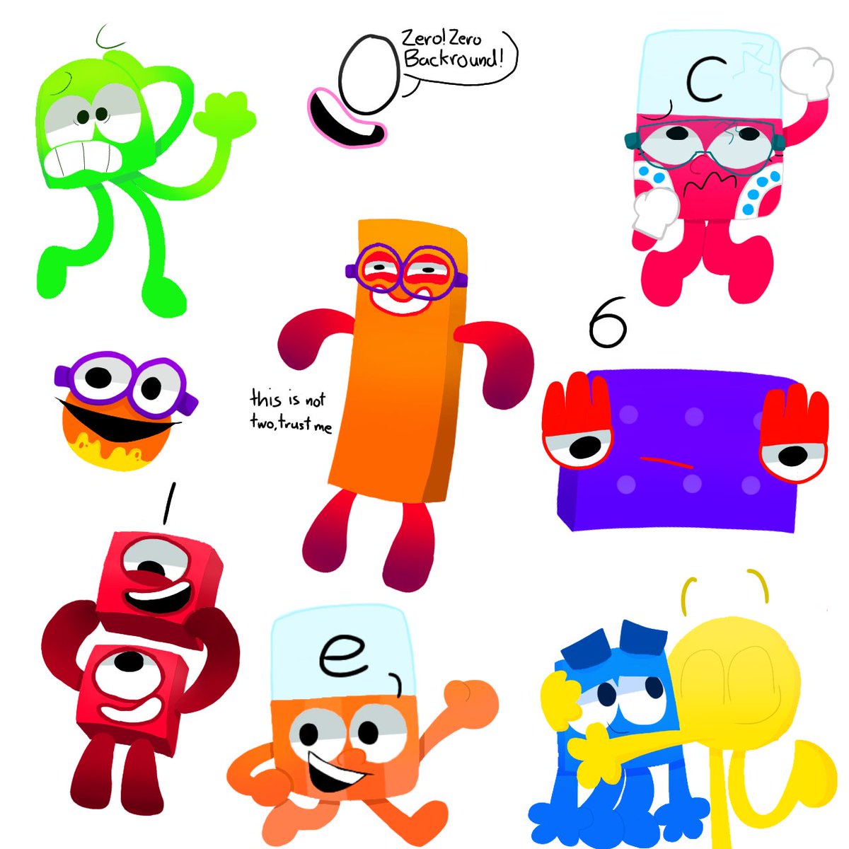 justarobot6373's tweet image. i think the #learningblocks shows would be much better if its animated in 2d without outlines, so yeah, heres an outlineless art.
#alphablocks #numberblocks #colourblocks