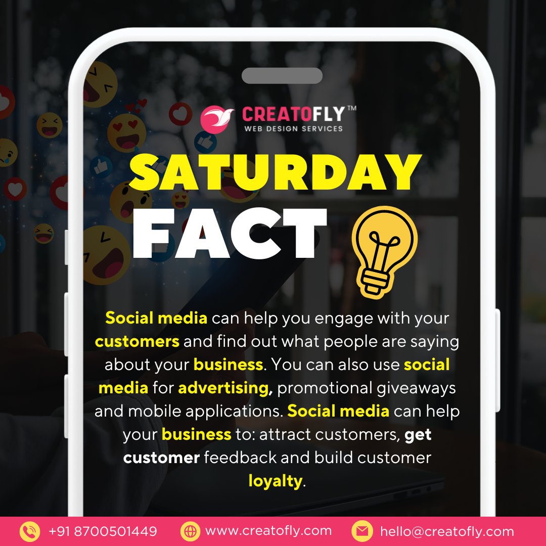 Saturday Fact 

#creatofly #socialmedia #socialmediamarketingtips #socialmediastrategy #webdesign #trendingtoday #viralnow #facts