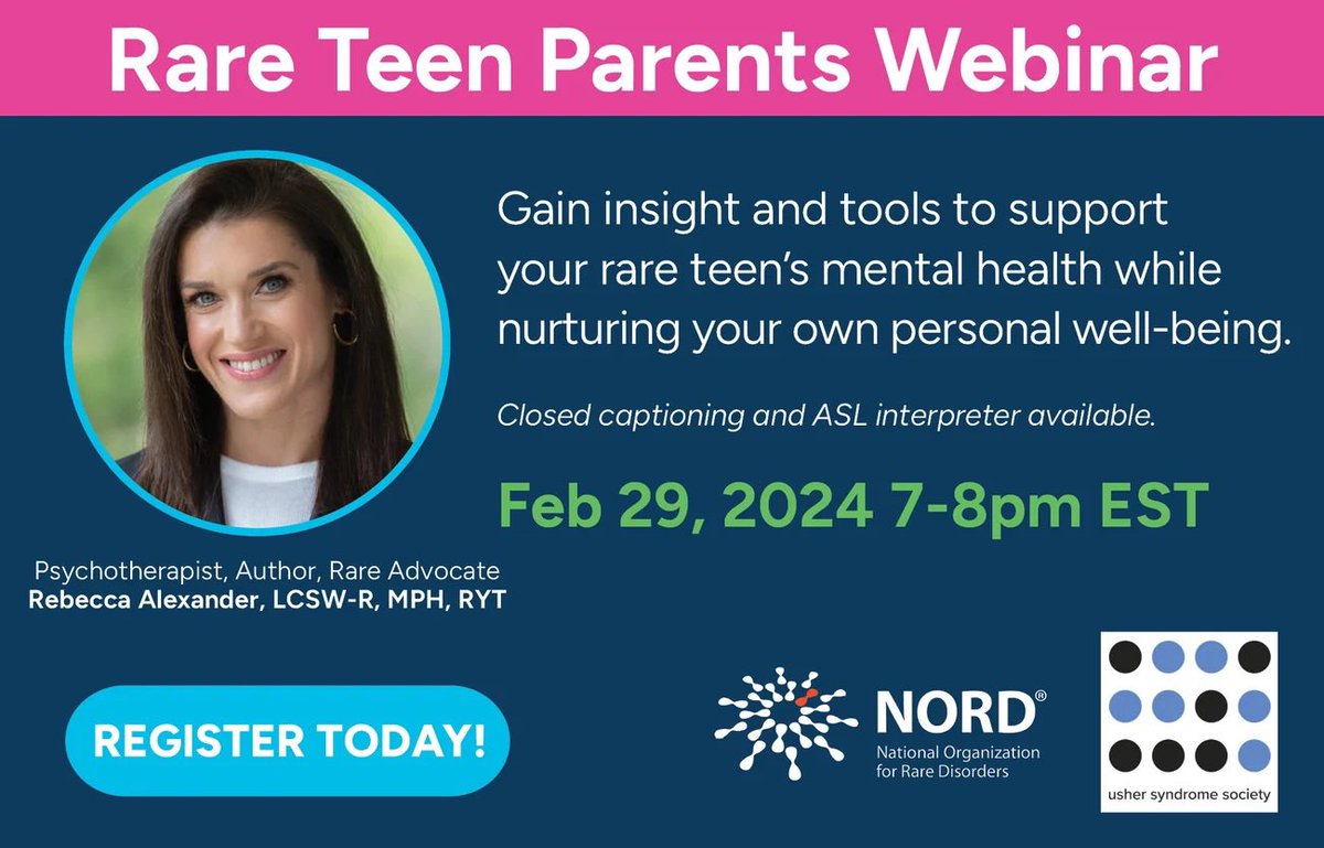 Stephanie Fischer (@rarepov) on Twitter photo .<a href="/RareDiseases/">National Organization for Rare Disorders (NORD)</a> to host a webinar for parents & other caregivers of teens with #RareDiseases on February 29 at 7-8pm ET which will include mindfulness exercises plus discussions of grief, radical acceptance, boundaries & self-advocacy rarediseases.zoom.us/meeting/regist…. #RareDiseaseDay .<a href="/RareDiseases/">National Organization for Rare Disorders (NORD)</a> to host a webinar for parents & other caregivers of teens with #RareDiseases on February 29 at 7-8pm ET which will include mindfulness exercises plus discussions of grief, radical acceptance, boundaries & self-advocacy rarediseases.zoom.us/meeting/regist…. #RareDiseaseDay