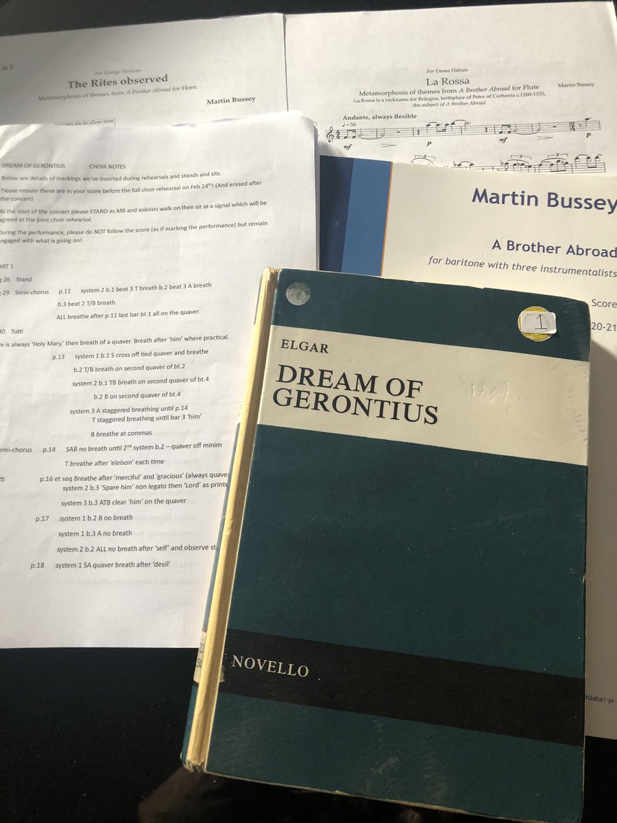 Busy weekend! Joint choirs rehearsal for Gerontius today @ChesterBachSing @CantionesChoir then recording A Brother Abroad & linked horn and flute pieces Sunday @MBJFarnsworth @emmahalnan @g_strivens #stephenburke @resonusclassics @StollerHall