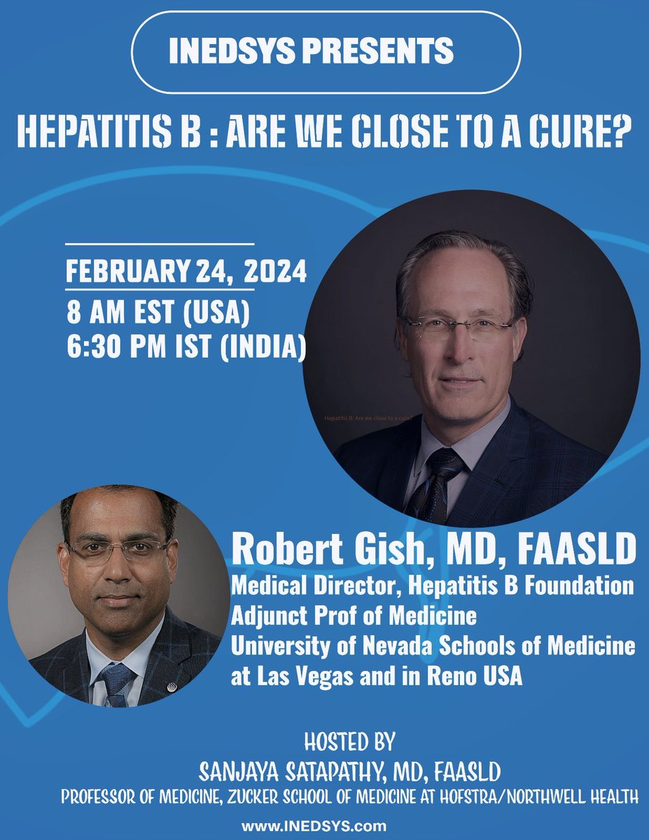 Dear Colleagues, You are invited to a virtual meeting on, “Hepatitis B: Are we close to a cure?“ | When: Feb 24, 2024 08:00 AM Eastern Time (US and Canada) | 6:30 PM Indian Standard Time | Register in advance for this meeting: us06web.zoom.us/meeting/regist…. @AASLDtweets