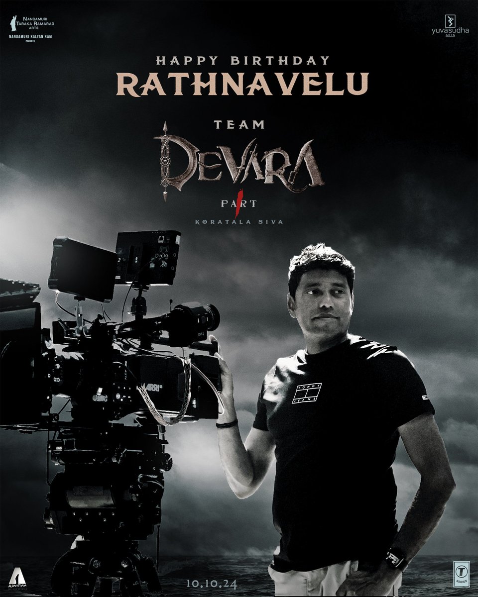 Team #Devara wishes the man who creates magic on screen @RathnaveluDop Garu a very Happy Birthday ❤️‍🔥❤️‍🔥 @tarak9999 #KoratalaSiva #SaifAliKhan #JanhviKapoor @NANDAMURIKALYAN @sabucyril @sreekar_prasad @anirudhofficial @Yugandhart_ @YuvasudhaArts @DevaraMovie #TeluguFilmNagar