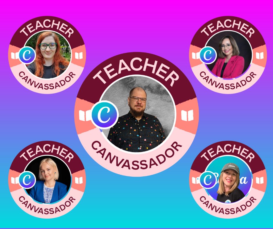 aw_barc's tweet photo. Pozwólcie, że uprzejmie doniosę, iż @canva  przyznała pierwsze w Polsce oficjalne tytuły "Teacher Canvassador".🔝
Cieszę się, że wraz ze mną ten zaszczytny tytuł otrzymały niesamowite nauczycielki: Joanna Gadomska, @AgnieszkaHa, @MonikaKhanEDU  oraz @DorotaWalczukPL .👌 https://t.co/udEIGDr4HZ