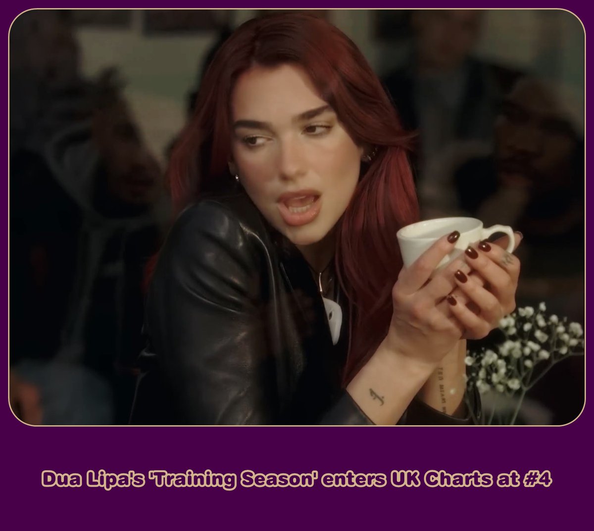 24M12 - Dua Lipa's 'Training Season' enters official UK Charts at #4 while the YouTube views keep ticking beyond 7 million in 8 days!
@DUALIPA @dualipacentraI @DUALIPA_THAI @dualipanoticia @dualipamexico @DuaLipaESP #TrainingSeason @PopCrave @PopBase @cnnpop @BBC @BritishMusic_