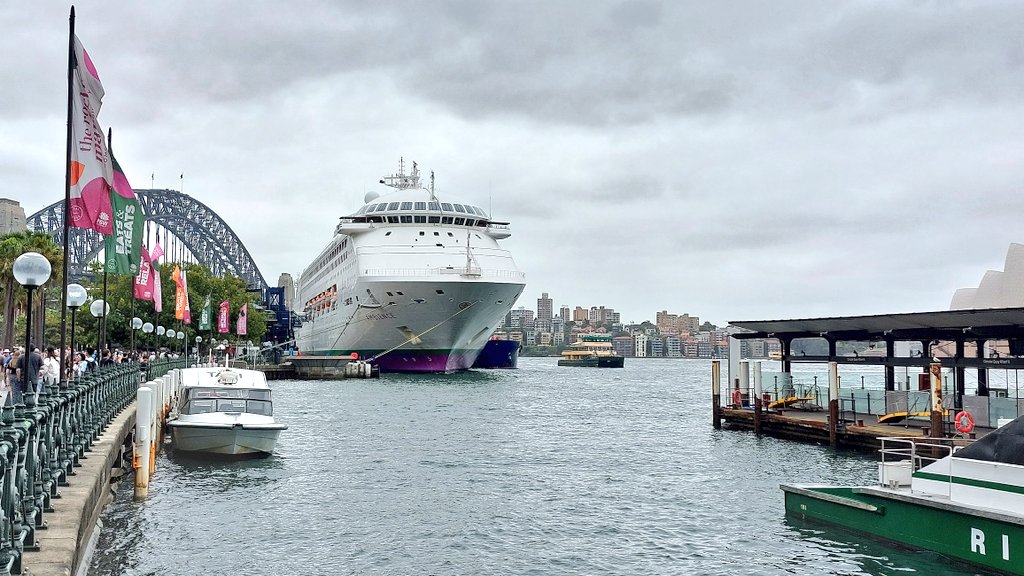 Cruise liner Ambience IMO8521232 alongside the Overseas Passenger Terminal on #SydneyCove 20240224 #TravelOz #Travel #shipspotting