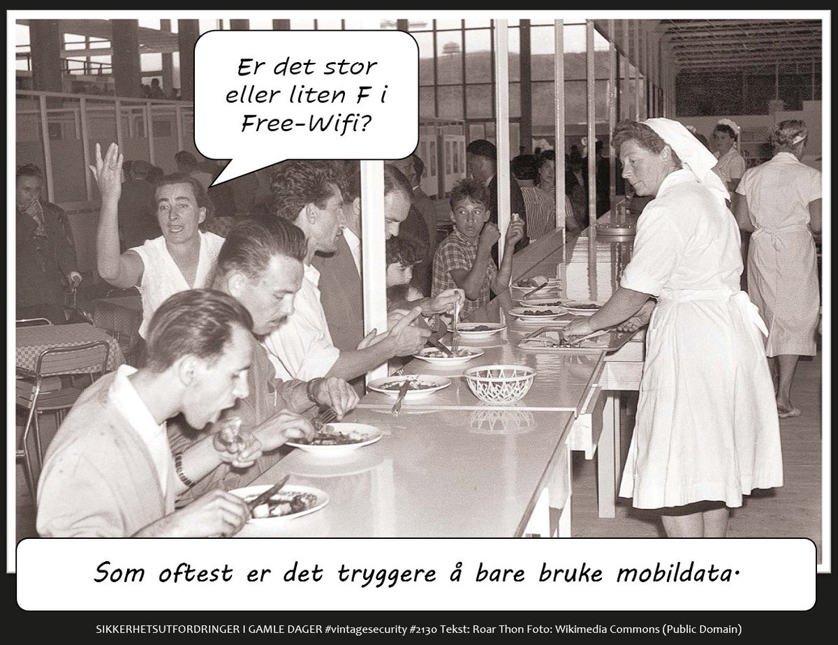 Et av de farligste ordene i den digitale verden er GRATIS!

#vintagesecurity #infosec #sikkerhet #humor #ironi