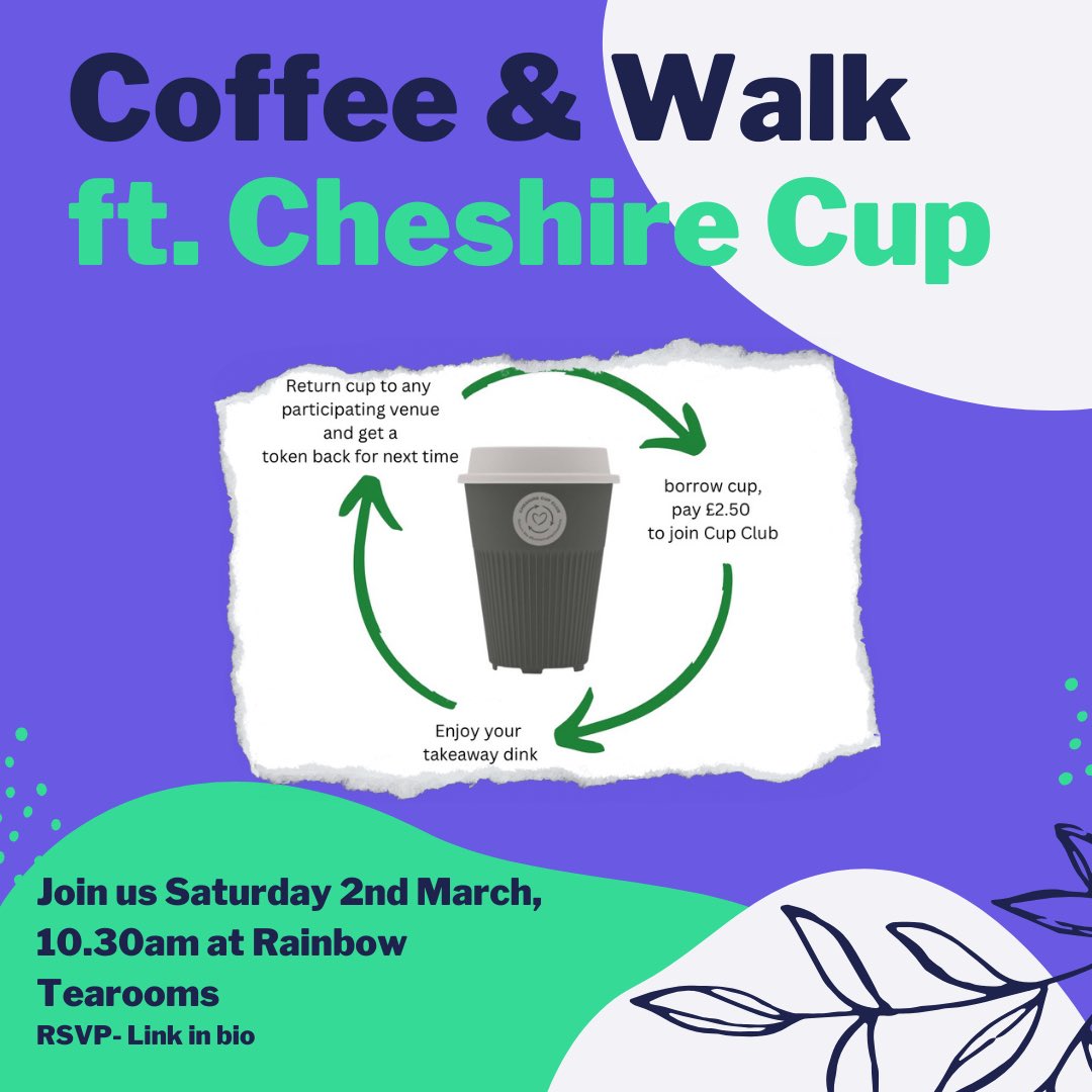 📆 Saturday, 2nd March
⏰ 10.30am
📍Rainbow Tearooms 

Have you tried out the Cheshire Cup yet? 
 
Well come and try out <a href="/EcoCommunities_/">Eco Communities UK</a> Cheshire Cup with us - grab a coffee with us at Rainbow Tearooms and then join us for a short walk and a chat! actionnetwork.org/events/coffee-…