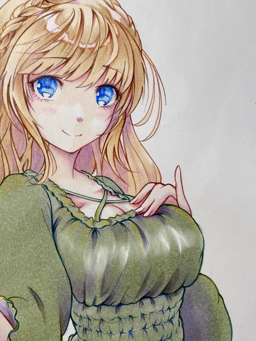 ひととおり色を塗ったのであらためて線を入れ直してます 