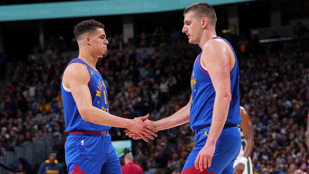 Tonight was the fourth time Nikola Jokic & Michael Porter Jr. went for 25+ points and 10+ rebounds on 60% or better shooting in the same game. That is tied for the most games by any duo since the 1976 merger - Hall of Famers Hakeem Olajuwon & Ralph Sampson also had 4 such games.