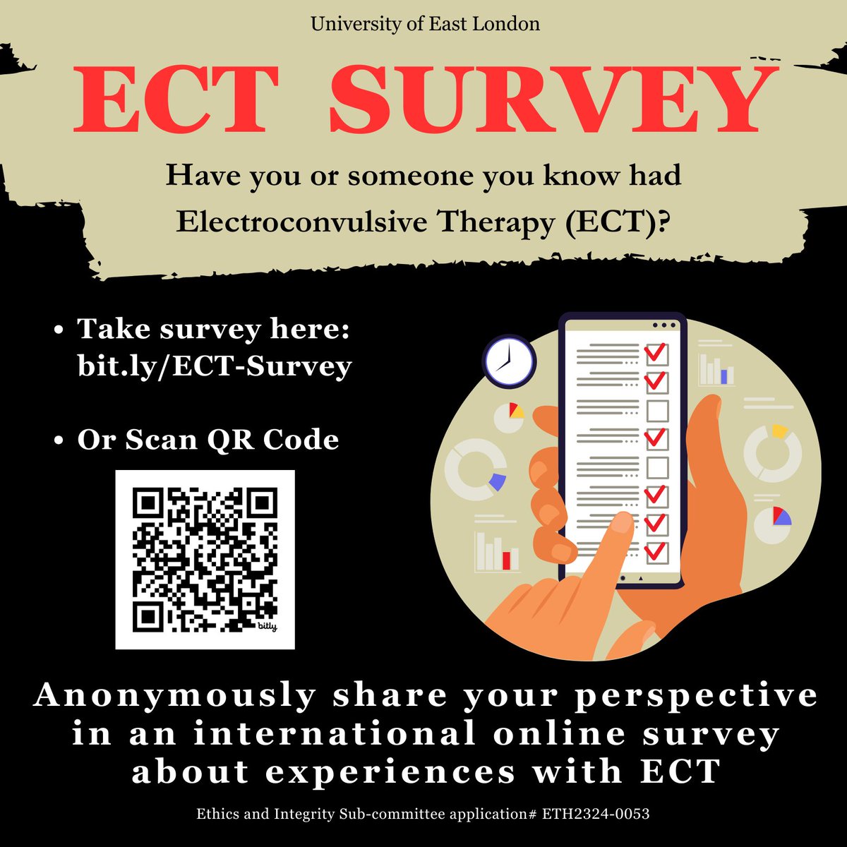 Speaking of #MentalHealthMatters, have you, or someone you love had electroconvulsive therapy #ECT? Share your experience (good/bad/mixed) anonymously in our int'l survey! uelpsych.eu.qualtrics.com/jfe/form/SV_57… @BethFratesMD @Mental_Elf @JodiAman @natasha_tracy @PJK4brainhealth @kwelkernbc