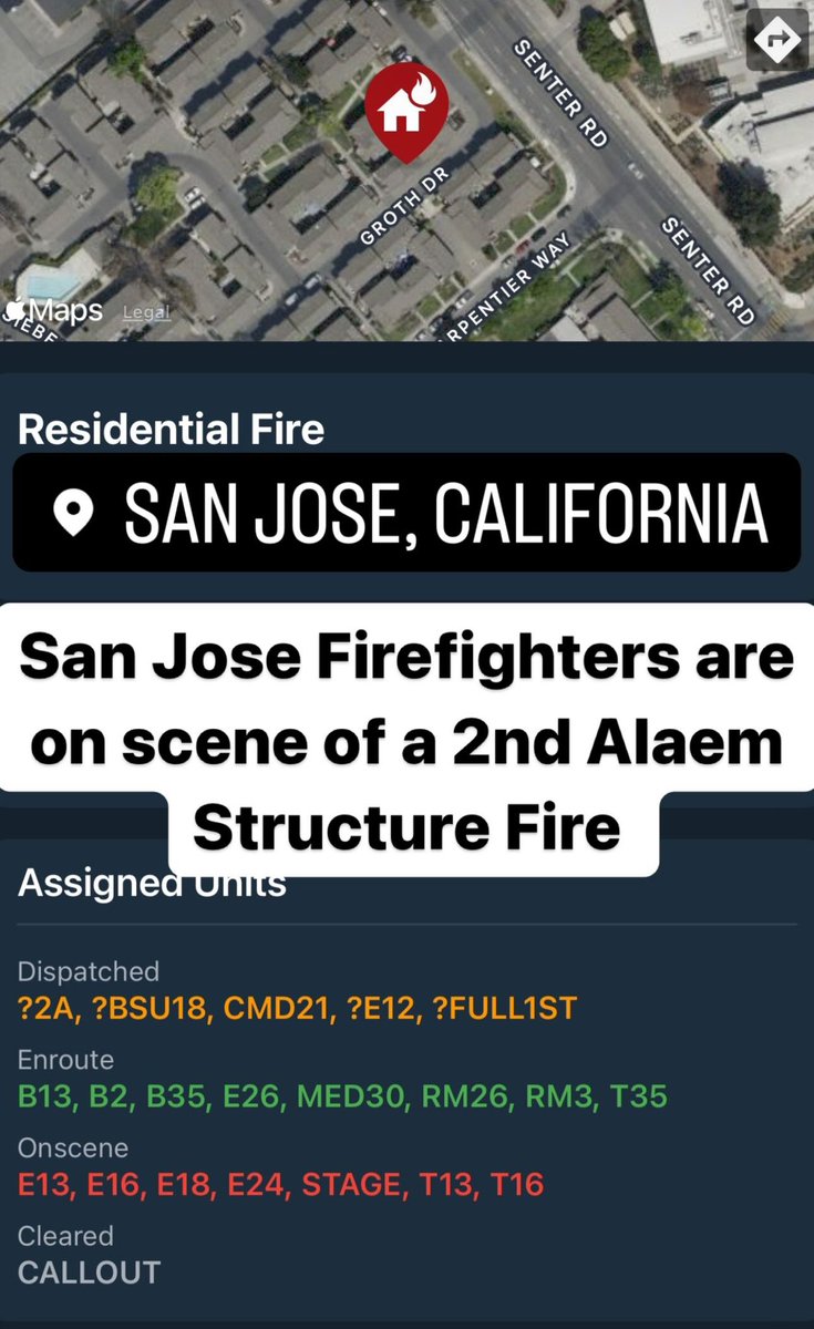 San Jose Firefighters are on scene of a Second Alarm Structure Fire near Senter Rd in San Jose

<a href="/kron4news/">KRON4 News</a> 
<a href="/nbcbayarea/">NBC Bay Area</a> 
<a href="/KTVU/">KTVU</a> 
<a href="/abc7newsbayarea/">ABC7 News</a>