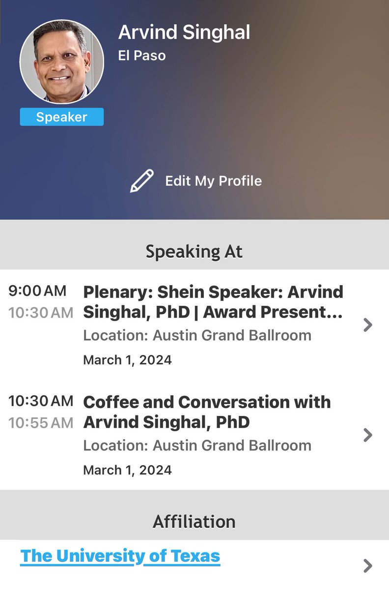 asinghal_ubuntu's tweet image. Honored to be the Plenary Speaker on March 1, 2024 at the 2024 AADPRT Annual Meeting at the Hilton Austin, Austin.    

Topic:  Positive Deviance and Change Leadership: Toward Psychological Resilience and Mental Wellness.

@aadprtorg