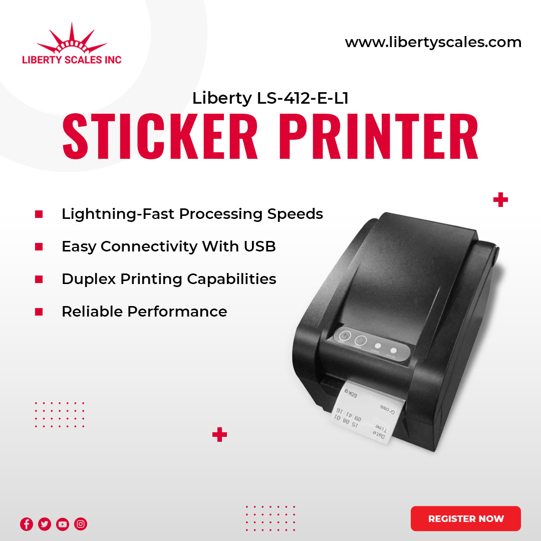 ScalesLiberty's tweet image. 🌟 Elevate your printing game with the Liberty LS-412-E-L1 Sticker Printer! 🖨️ Say goodbye to paper jams, hello to seamless, high-quality printing.
Order yours now: libertyscales.com/collections/li…
 Contact us at:
📞(661) 888-19 
📧 sales@libertyscales.com
#LibertyScales #StickerPrinter