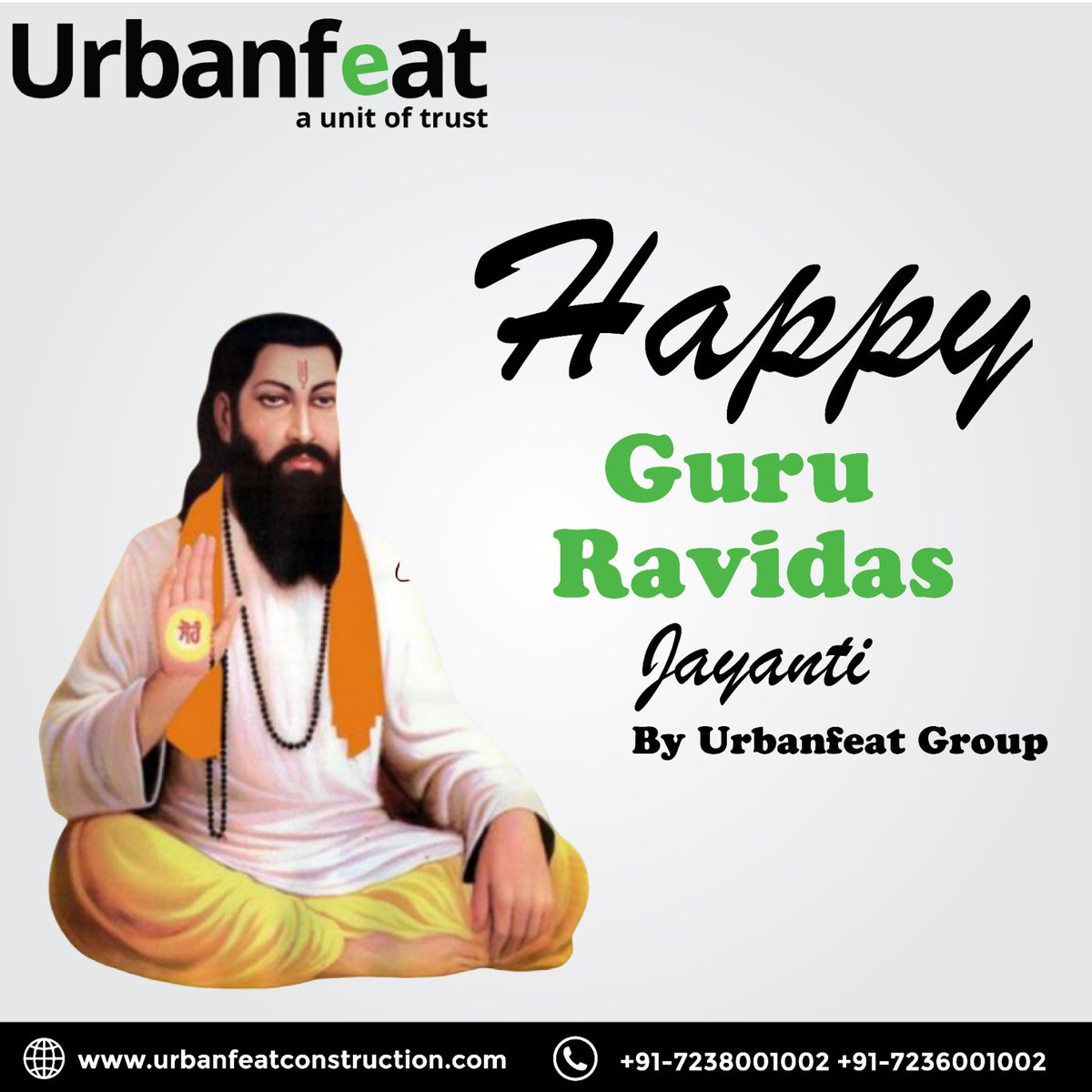 urbanfeattech's tweet photo. "Happy Guru Gobind Singh Jayanti! Let's honor the birth of the spiritual leader who championed equality, bravery, and justice. 
Call: +91 7239001002, +91-7233001002
Visit: https://t.co/nzOoYl0Rlu
#GuruGobindSinghJayanti #Sikhism #SpiritualLeader #Equality #Justice #Bravery https://t.co/dFmQpuy0TA