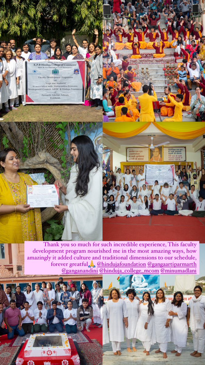 sonawaneantara's tweet photo. Thank you so much for such incredible experience, This faculty development program nourished me in the most amazing ways, how amazingly it added culture and traditional dimensions to our schedule, forever grateful🙏 

@HindujaF 
@ParmarthNiketan https://t.co/L9wJcmna27