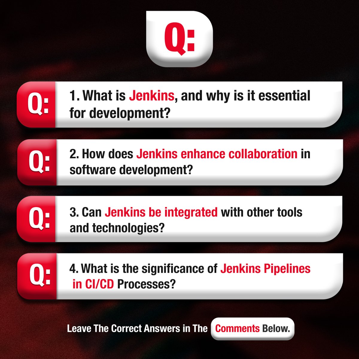 VolcanusAcademy's tweet image. Dive into the heart of Jenkins with our Q&A session! Uncover the secrets of CI/CD excellence, collaboration magic, and seamless integrations. Your journey to DevOps brilliance starts here!
#JenkinsQandA #DevOpsMastery