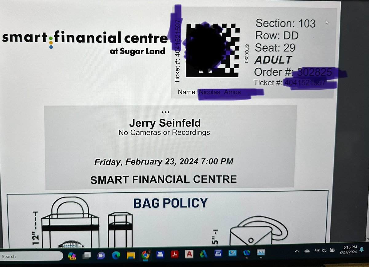 We saw @JerrySeinfeld at @_smartfinancial center in Sugar Land tonight. Very funny, great relatable stories. // I had to drag my husband out tonight after a rough week of work. He said it was worth it. 
My only complaint was being forced to return my tiny purse to the car because