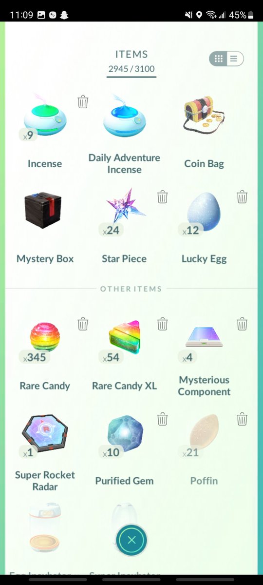 SeniorTooStoned's tweet photo. Bag flex anyone? #pokemongo #pokemon #PokemonGOTour2024 https://t.co/WoTXrO2hGM
