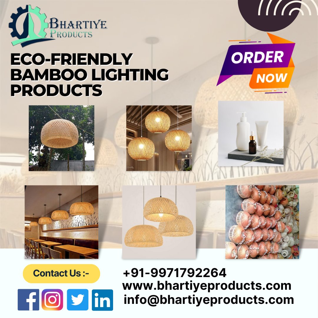 Brighten Your Home with Sustainable Style: Eco-Friendly Bamboo Lighting Products ✨✨👌💕
Bhartiye Products
#ecofriendly
#bamboo
#lighting
#sustainableliving
#homedecor
#interiordesign
#naturalhome
#ecochic
#handmade
#fairtrade
#bhartiyeproducts
#pendantlights
#tablelamps