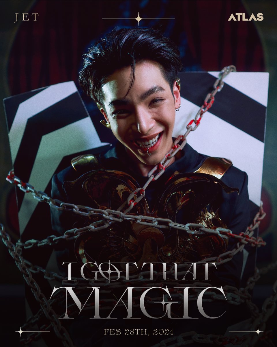 ATLASofficialTH's tweet image. JET | Key Visual 

ATLAS - I Got That Magic  
February 28, 2024 | 7 PM [ICT]
YouTube : ATLAS 

#ATLASIGotThatMagic_KeyVisual 
#JetATLAS
#ATLAS_COMEBACK2024
#ATLAS_th #ATLASth
#XOXOentertainment 
#TPOP