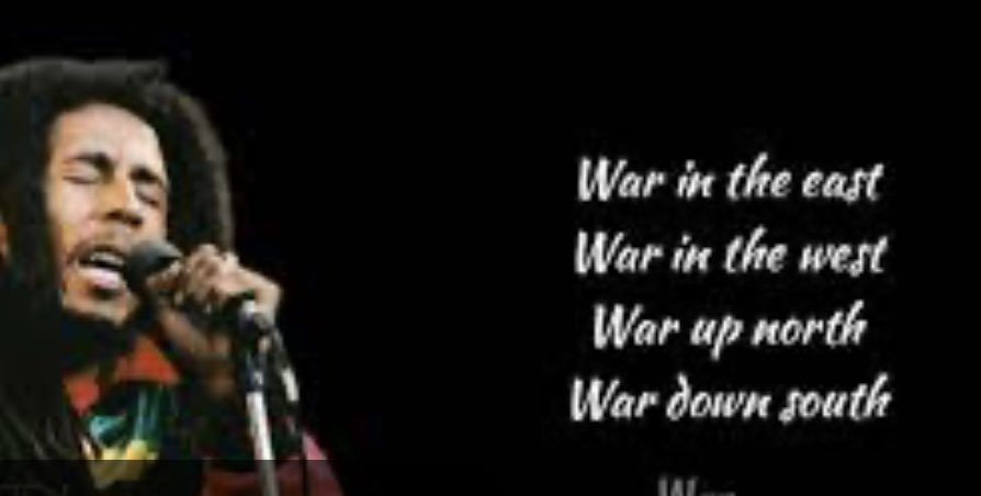 Bob Marley was a philosopher, revolutionary and sage. ‘Until the philosophy of one race thinking they are superior to another is discredited, it will be war.’ We have to end the war between #Ourselves, #HumanConsciousness and #MotherNature Bob Marley - WAR…