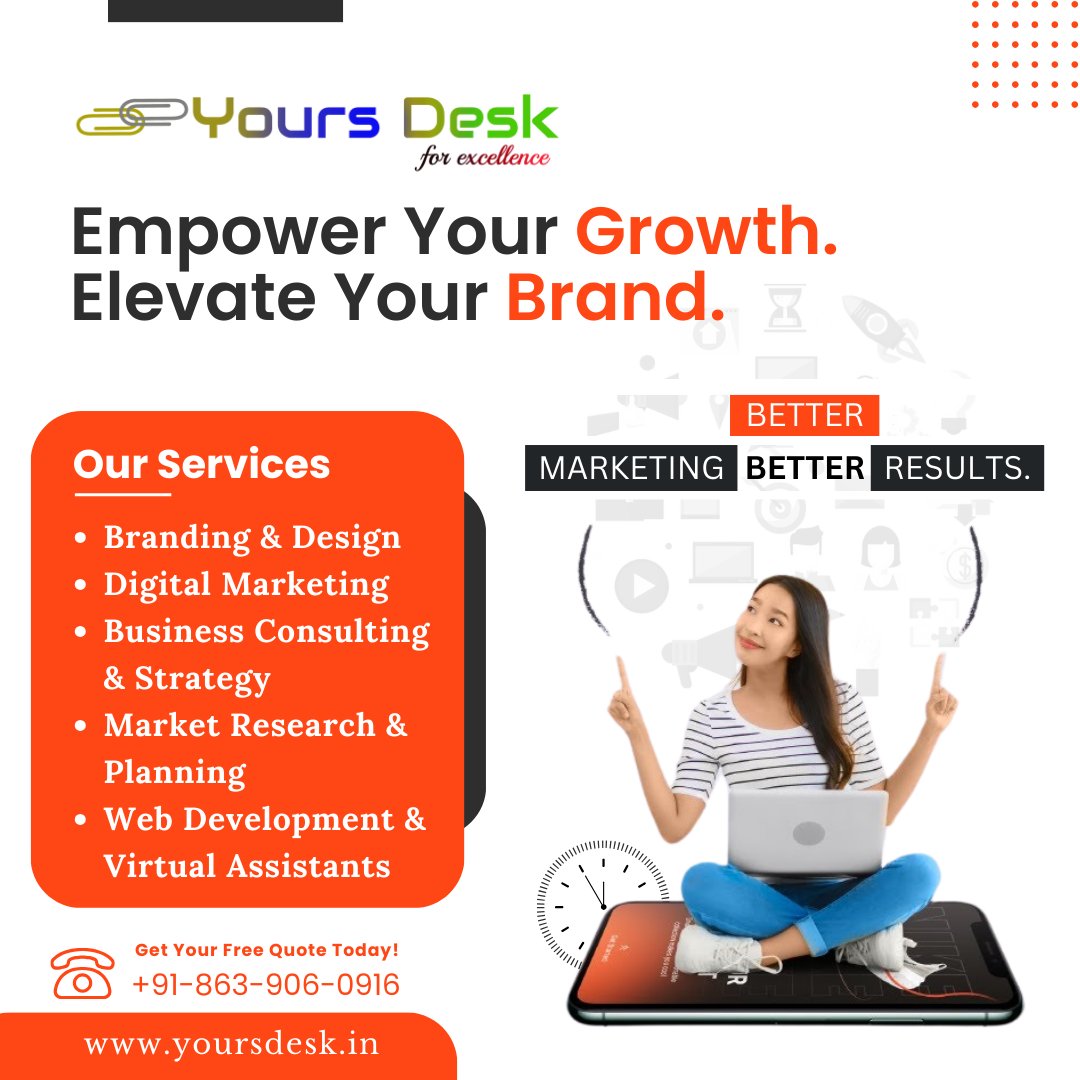 yours_desk's tweet photo. Level up your business!

Yours Desk is your #GrowthPartner:

Branding &amp; Design ✨
Digital Marketing
Strategy &amp; Operations
Get a FREE quote! ➡️ https://t.co/PjHSW0GfBq

#BusinessExcellence https://t.co/mNXzx5PQ7c