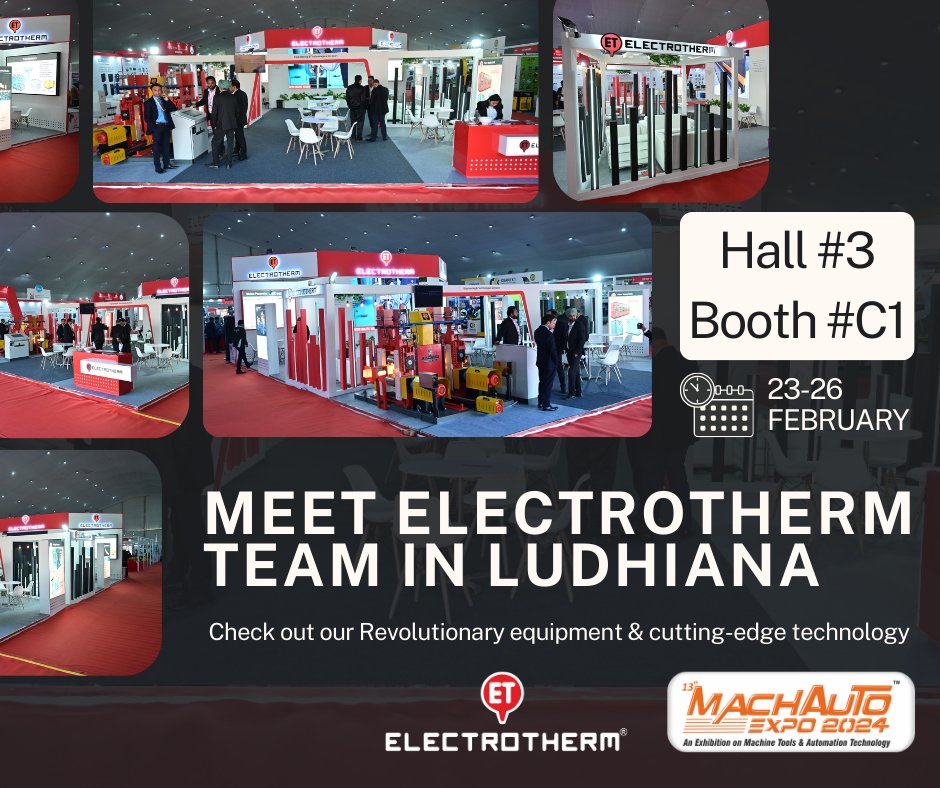 Electrotherm_ET's tweet photo. Explore the latest innovation in steel melting technology with Electrotherm at MachAuto India - 2024 in Ludhiana. Visit Booth #C1 to discover our revolutionary equipment and cutting-edge technology.

#MachAutoExpo #MachAutoExpo2024 #Electrotherm #Innovation #Engineering https://t.co/a9dzM1F5gJ
