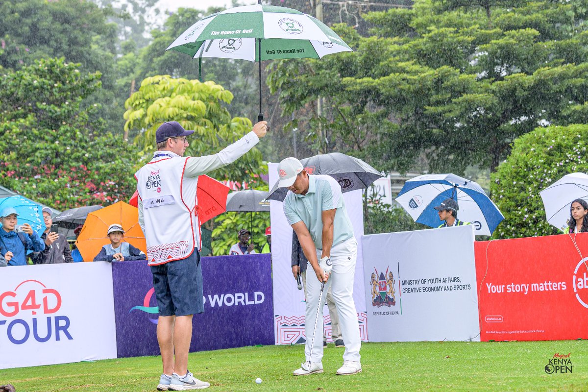 KenyaOpenGolf's tweet photo. 🌧️🏌️♂️ Rain or shine, the play continues! Day 3 of the Magical Kenya Open at Muthaiga Golf Club has gotten off to a determined start. Hats on to the players and spectators. We see you. 🏆 #MKO2024 #OpenToGrow https://t.co/PxwAak8EFF