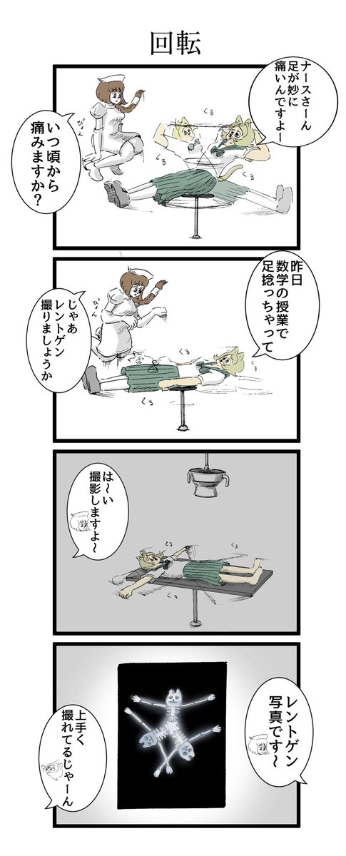 回転する患者の漫画 