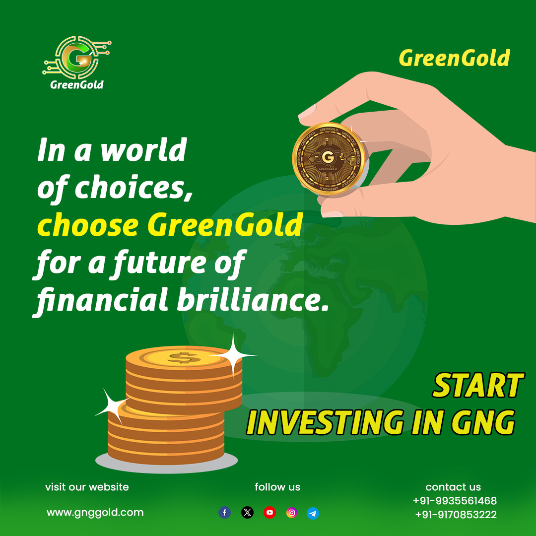 In a world of Choices, Choose Greengold 🌱🪙for a future of Financial Brilliance.✨💸🌱
.
#gnggoldstaking #cryptostakingrewards #buycrypto #cryptocoin 
.
Disclaimer: Nothing on this page is financial advice, please do your own research!