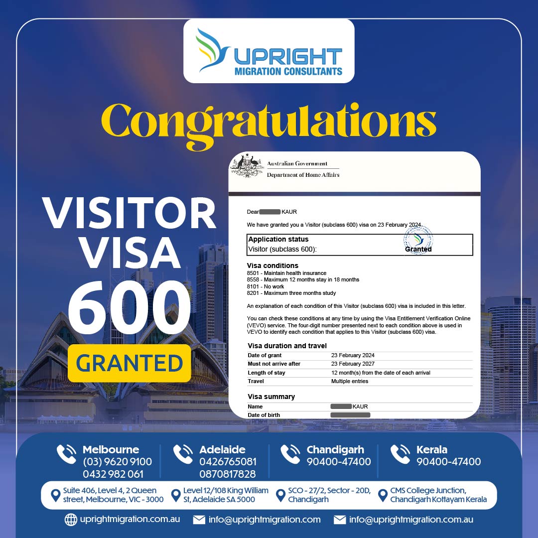 UMC_Melbourne's tweet image. 600 Visitor Visa Granted 🥳🙌 Congratulations to our client! If you're considering your migration journey, don't hesitate to reach out. We're here to help and discuss your pathway to success.
#migration #visa #subclass600