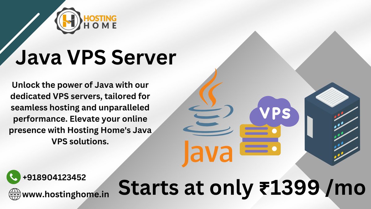 Hostinghome1's tweet image. Experience the ultimate in Java hosting with Hosting Home's specialized VPS servers.
Visit Us
hostinghome.in/java-vps-serve…
Contact us
+918904123452
+919019068720
#JavaVPS
#VPSHosting
#JavaServer
#VirtualPrivateServer
#JavaHosting
#ServerHosting
#JavaDevelopment
#CloudHosting