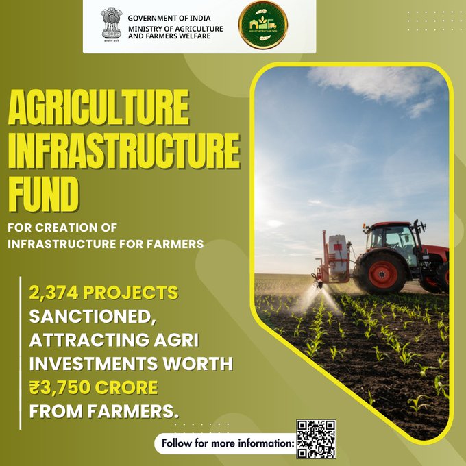 EagleEye_11's tweet photo. Agriculture Infrastructure Fund:Launched to support the creation of post_harvest infrastructure and community farming assets. #WeLoveKashmir #Kashmir_Is_India #allrounddevelopment https://t.co/VxUNewsYsm