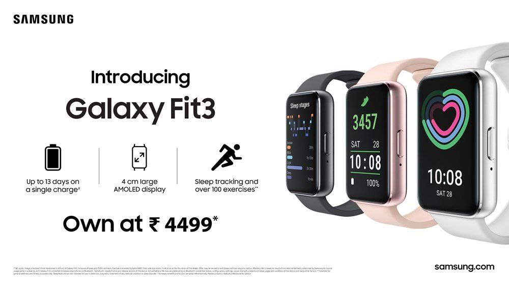 Samsung Galaxy Fit3 launched in India at a price tag of Rs 4,999.

There’s a limited-period cashback offer of Rs 500 on the Samsung website.

#SamsungWatch #SamsungGalaxyFit3