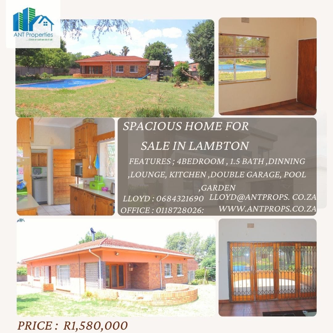 antproperties's tweet photo. R 1 580 000
4 Bedroom House for Sale in Lambton, Germiston Erf Size 2 062 mยฒ
https://t.co/FSiJIbS0KJ
#antprops #antproperties #primroseproperty #sa #southafrica #property #properties #propertysale #propertyforsale #propertyfinder #realestateagent #realestateinvesting https://t.co/HeRJ21GF6o