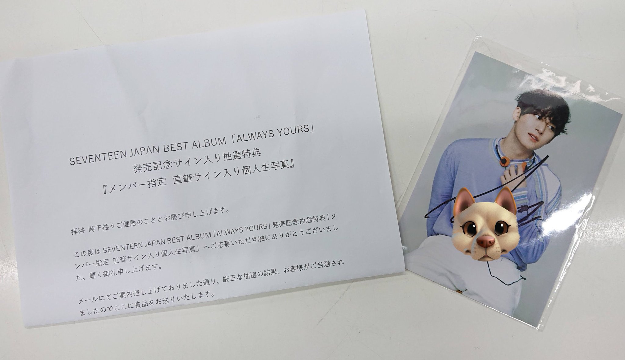SEVENTEEN ALWAYS YOURS 当選 直筆サイン 生写真 ジュン